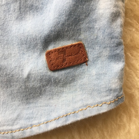 7 For All Mankind 12M Denim Shirt Kids Boys Button Up rolled sleeve - Picture 4 of 7